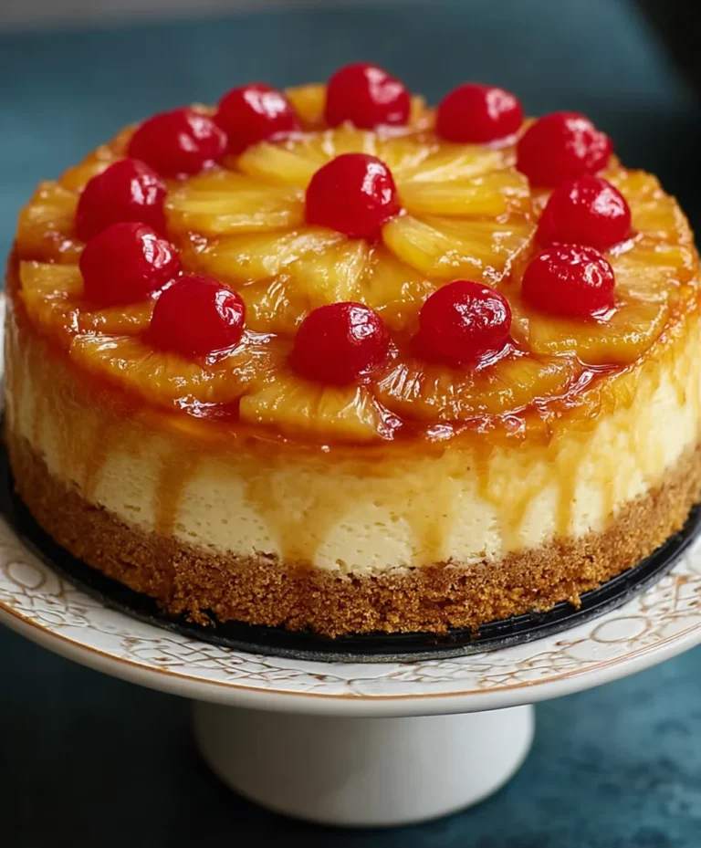 Pineapple Upside-Down Cheesecake-Decadent Dessert