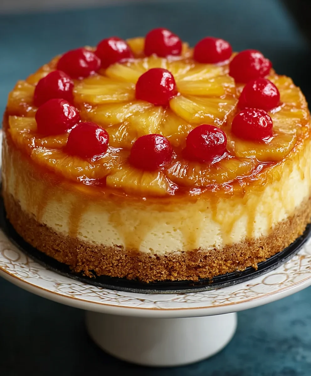 Pineapple Upside-Down Cheesecake-Decadent Dessert