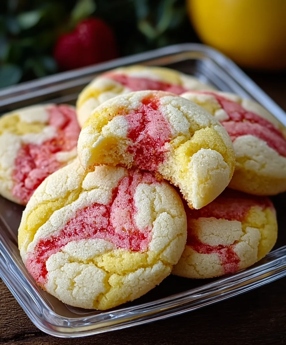 Strawberry Lemon Poundcake Cookies-Sweet & Tart Delight