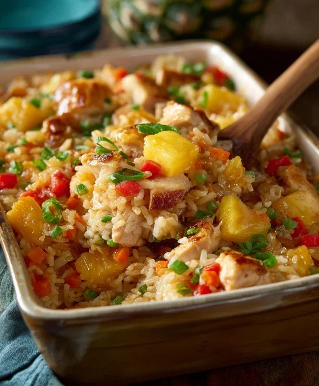 Aloha Pineapple Chicken Rice Casserole