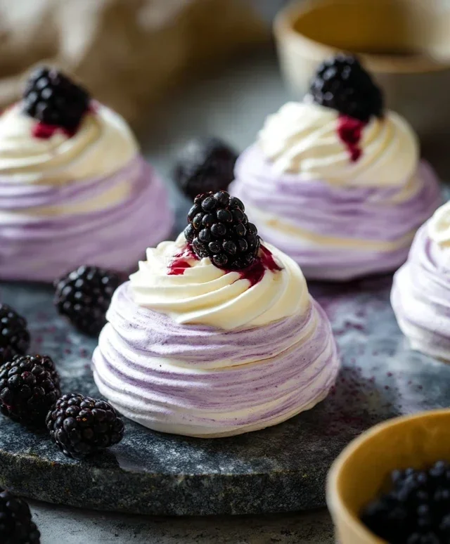 Blackberry Pavlovas