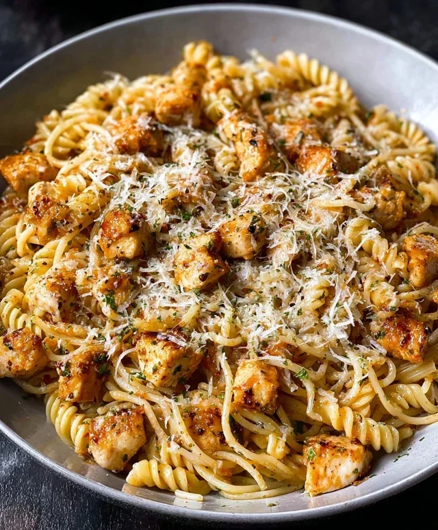 Healthy Garlic Parmesan Chicken Pasta