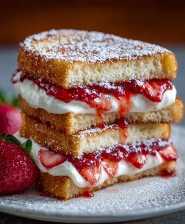 Fried Strawberry Cheesecake Sandwiches