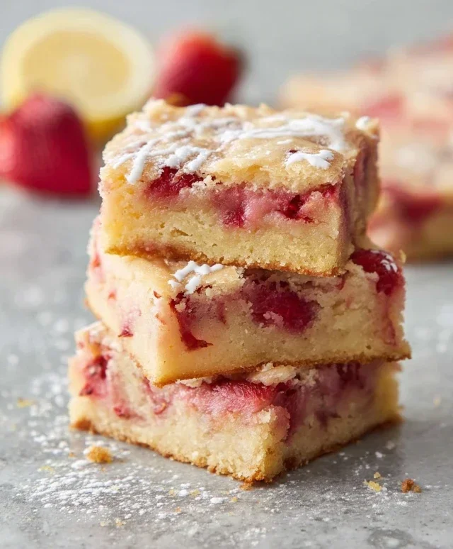 Strawberry Lemon Blondies