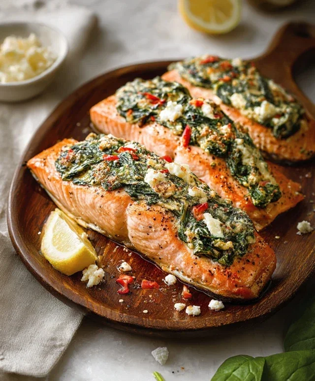Stuffed Salmon With Spinach & Feta (30 minutes!)