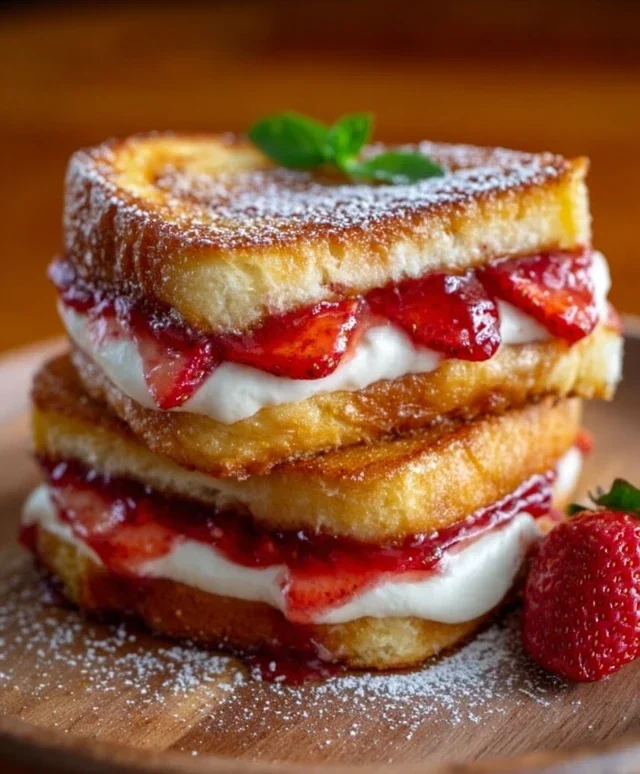 Fried Strawberry Cheesecake Sandwiches