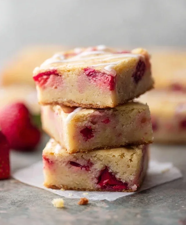 Strawberry Lemon Blondies