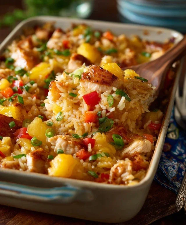 Aloha Pineapple Chicken Rice Casserole