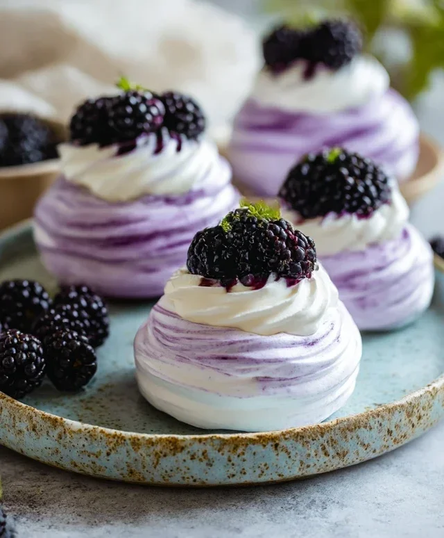 Blackberry Pavlovas