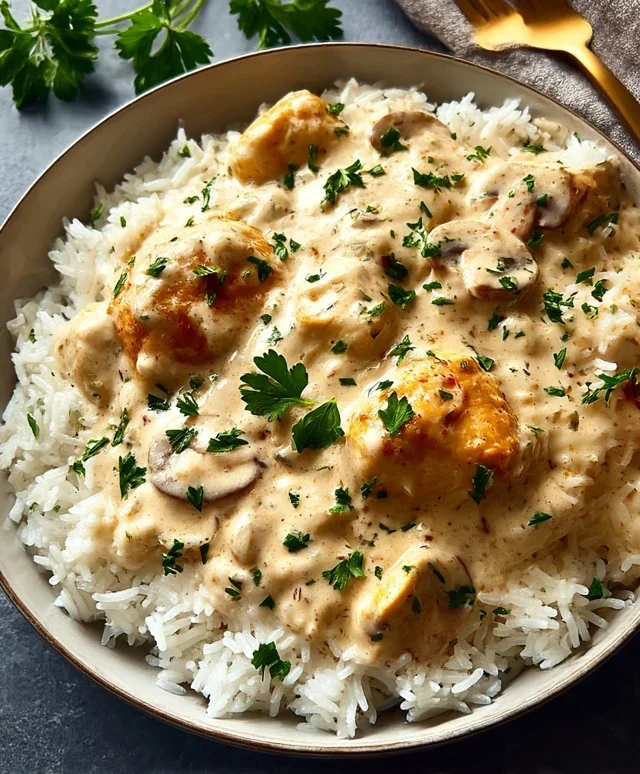Creamy Smothered Chicken and Rice